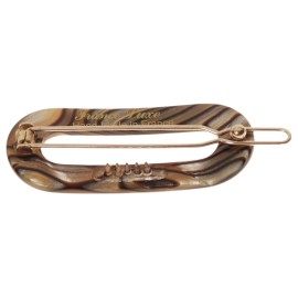 France Luxe Mini Oval on Tige Boule Barrette - Onyx France Luxe Mini Oval on Tige Boule Barrette - Onyx