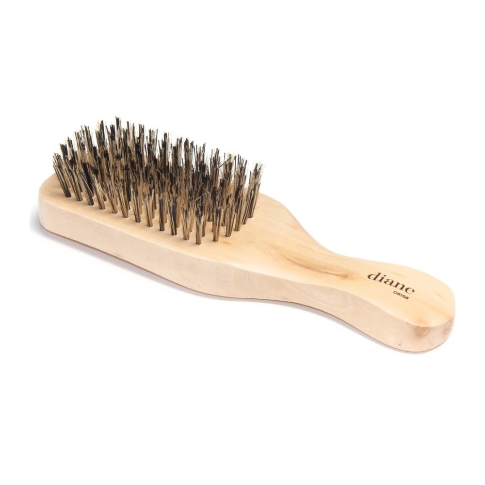 Diane Reinforced Boar Bristle Club Wave Brush for Men and Barbers - Hard Bristles for Thick to Coarse Hair - Use for Detangling, Smoothing, Wave Styles, Restore Shine and Texture