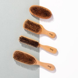 Diane Reinforced Boar Bristle Club Wave Brush for Men and Barbers - Hard Bristles for Thick to Coarse Hair - Use for Detangling, Smoothing, Wave Styles, Restore Shine and Texture