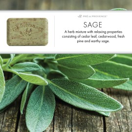 Pre de Provence Artisanal Soap Bar, Natural French Skincare, Enriched with Organic Shea Butter, Quad Milled for Rich, Smooth & Moisturizing Lather, Sage, 5.3 Ounce