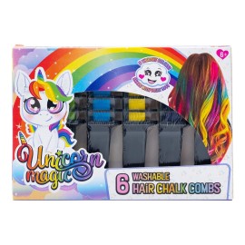 Unicorn Magic Hair Chalk Combs 6 Pack, Toy
