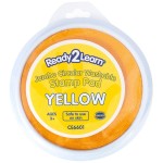 READY 2 LEARN Jumbo Circular Washable Stamp Pad - Yellow - 5.75 dia. - Non-Toxic - Fade Resistant - Ideal Size for Handprints and Footprints