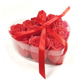 Rose Scented Red Rose Shaped Soaps (Set of 12)