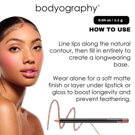 Bodyography Rosewood Lip Pencil | Wooden Lip Liner Pencil with Coconut Oil, Vitamin E & C | Long-Lasting, Matte Liner for Definition & Color | Makeup Essential for Smooth Lip Contour Bodyography Rosewood Lip Pencil | Wooden Lip Liner Pencil with Coconut Oil, Vitamin E & C | Long-Lasting, Matte Liner for Definition & Color | Makeup Essential for Smooth Lip Contour
