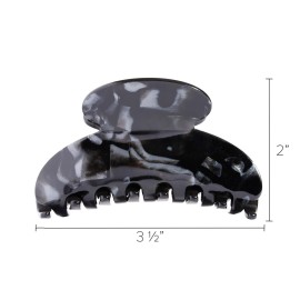 France Luxe Couture Claw Clip - Nacro Black - French Medium Hair Clips - For Thick Hair - Cellulose Acetate
