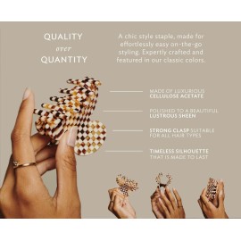 France Luxe Couture Claw Clip - Nacro Black - French Medium Hair Clips - For Thick Hair - Cellulose Acetate