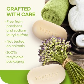 Yardley London Nourishing Bath Soap Bar Aloe & Avocado, Conditions Skin with Creamy Avocado & Olive Extracts, 4.0 oz Bath Bar, 1 Soap Bar