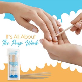 Flowery Birchwood Manicure Sticks, Multi Functional Nail Grooming Wooden Cuticle Pusher, Remover Nail Sticks for Manicure, 6 inches, 5pcs per pack