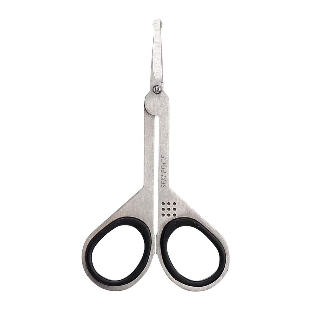 Seki Edge Stainless Steel Nostril Scissors (SS-908) - Safety Grooming Scissors with Round Blunt Tips for Trimming Nose Hair & Other Facial Hair for Men & Women - Made in Japan