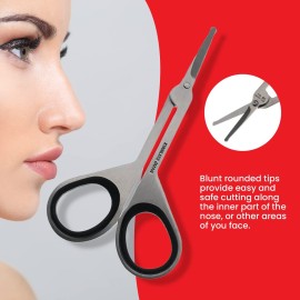 Seki Edge Stainless Steel Nostril Scissors (SS-908) - Safety Grooming Scissors with Round Blunt Tips for Trimming Nose Hair & Other Facial Hair for Men & Women - Made in Japan