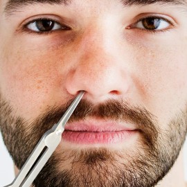 Seki Edge Stainless Steel Nostril Scissors (SS-908) - Safety Grooming Scissors with Round Blunt Tips for Trimming Nose Hair & Other Facial Hair for Men & Women - Made in Japan