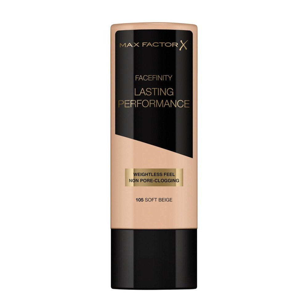 Facefinity Lasting Performance Foundation - 105 Soft Beige by Max Factor for Women - 1.18 oz Foundation Facefinity Lasting Performance Foundation - 105 Soft Beige by Max Factor for Women - 1.18 oz Foundation
