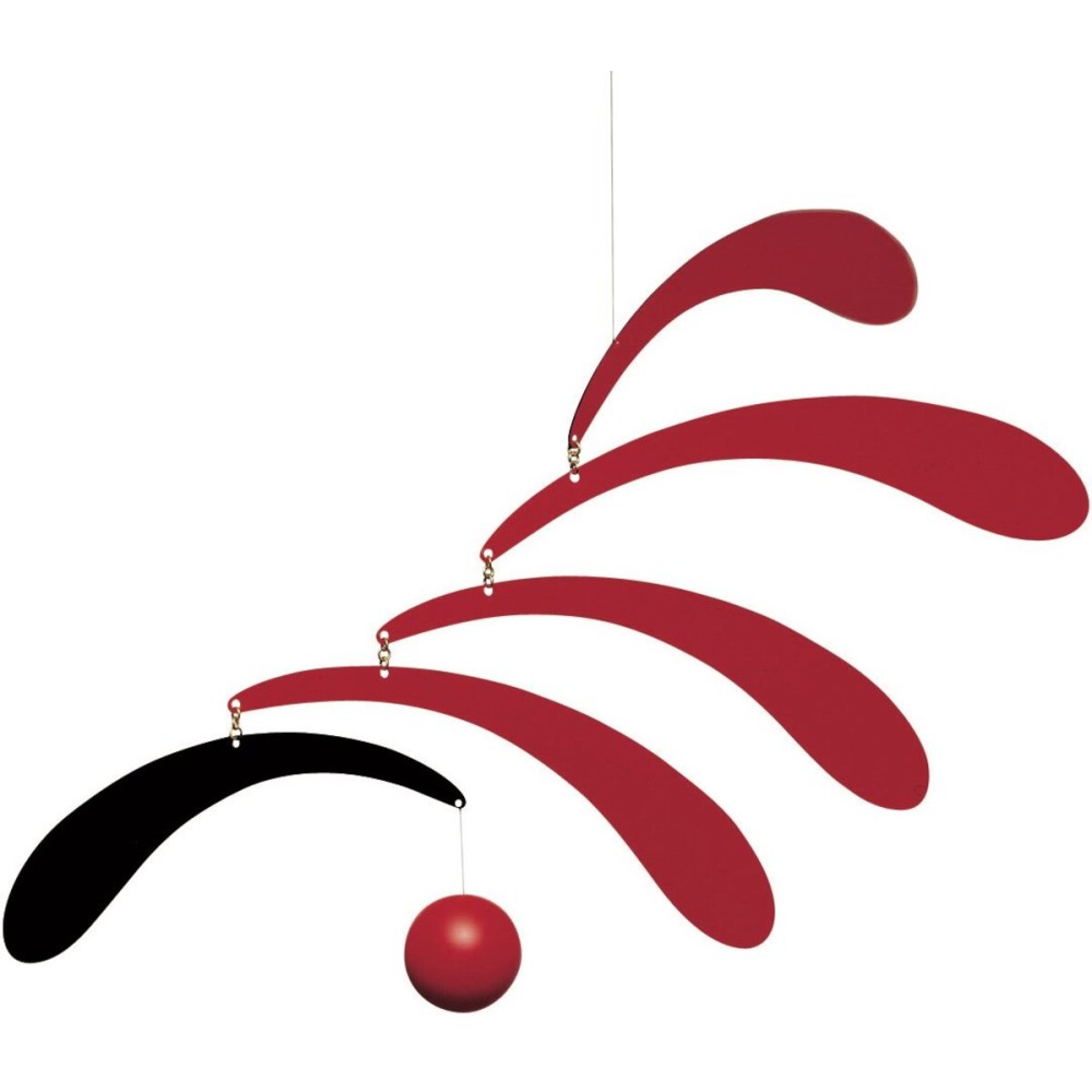 Flowing Rhythm Red Hanging Mobile - 18 Inches - Handmade in Denmark by Flensted