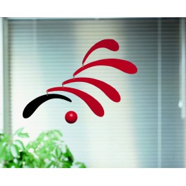 Flowing Rhythm Red Hanging Mobile - 18 Inches - Handmade in Denmark by Flensted
