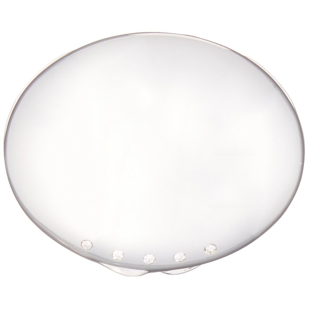 Silver Plated Oval Compact Mirror with Crystals Silver Plated Oval Compact Mirror with Crystals