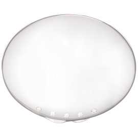 Silver Plated Oval Compact Mirror with Crystals