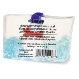 Primal Elements Glycerin Christmas Bar Soap | Helps All Skin Types, Sensitive, Oily & Dry Skin | NO PARABENS, VEGAN, GLUTEN FREE, 100% VEGETABLE BASE - (Snowy) Primal Elements Glycerin Christmas Bar Soap | Helps All Skin Types, Sensitive, Oily & Dry Skin | NO PARABENS, VEGAN, GLUTEN FREE, 100% VEGETABLE BASE - (Snowy)