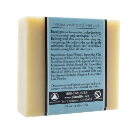Plantlife Eucalyptus Bar Soap - Moisturizing and Soothing Soap for Your Skin - Hand Crafted Using Plant-Based Ingredients - Made in California 4oz Bar