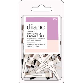 Diane Single Prong Hair Styling Clips for Pin Curls, Securing Rollers, Holding Hair in Place, Rust-Proof, 1.75 Inches, 80 Count Pack