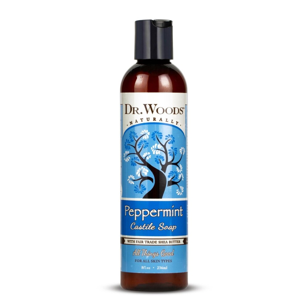 Dr. Woods Pure Castile Peppermint Soap with Organic Shea Butter, 8 Ounce