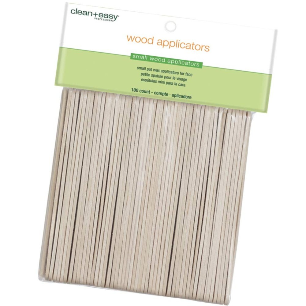 Clean + Easy Wooden Wax Applicator Sticks for Facial Waxing - Small Disposable Spatula, 100 ct Clean + Easy Wooden Wax Applicator Sticks for Facial Waxing - Small Disposable Spatula, 100 ct