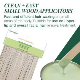 Clean + Easy Wooden Wax Applicator Sticks for Facial Waxing - Small Disposable Spatula, 100 ct Clean + Easy Wooden Wax Applicator Sticks for Facial Waxing - Small Disposable Spatula, 100 ct
