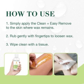Clean + Easy Remove - After Wax Oil Remover for Skin, Post Waxing Cleanser & Soothing Afterwax Care, Wax-Off for Residue Free Skin, 5 oz Clean + Easy Remove - After Wax Oil Remover for Skin, Post Waxing Cleanser & Soothing Afterwax Care, Wax-Off for Residue Free Skin, 5 oz