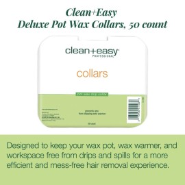 Clean + Easy Professional Deluxe Wax System - Standard Warmer Collars Prevent Drips for Mess-Free, Effortless Cleanup (50 Count)