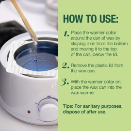 Clean + Easy Professional Deluxe Wax System - Standard Warmer Collars Prevent Drips for Mess-Free, Effortless Cleanup (50 Count)