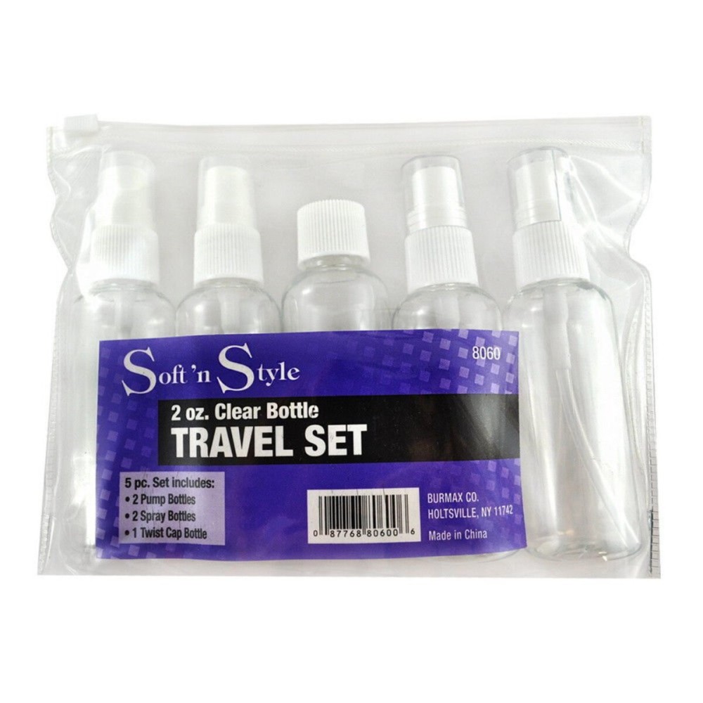 Soft \'N Style Clear Travel Bottle Set, 2 oz. Soft \'N Style Clear Travel Bottle Set, 2 oz.