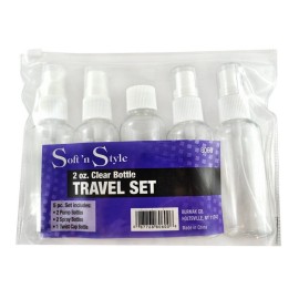 Soft \'N Style Clear Travel Bottle Set, 2 oz.