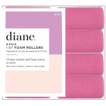 Diane Foam Hair Rollers, 1.25-Inch Diameter, Soft and Durable Foam with Snap-Lock Closure for Comfortable Styling and Long-Lasting Curls, Pink, 8 Count