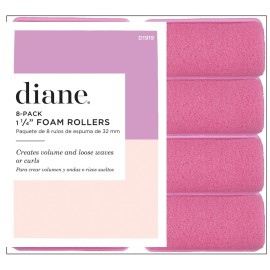 Diane Foam Hair Rollers, 1.25-Inch Diameter, Soft and Durable Foam with Snap-Lock Closure for Comfortable Styling and Long-Lasting Curls, Pink, 8 Count Diane Foam Hair Rollers, 1.25-Inch Diameter, Soft and Durable Foam with Snap-Lock Closure for Comfortable Styling and Long-Lasting Curls, Pink, 8 Count