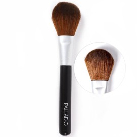 Palladio Powder Brush, Large All Over Face Makeup Brush, Buffs Loose Powder, Flawless Blending, Smooth Finish, Synthetic Natural Bristles, Soft Feel, Comfortable Grip, Professional Application