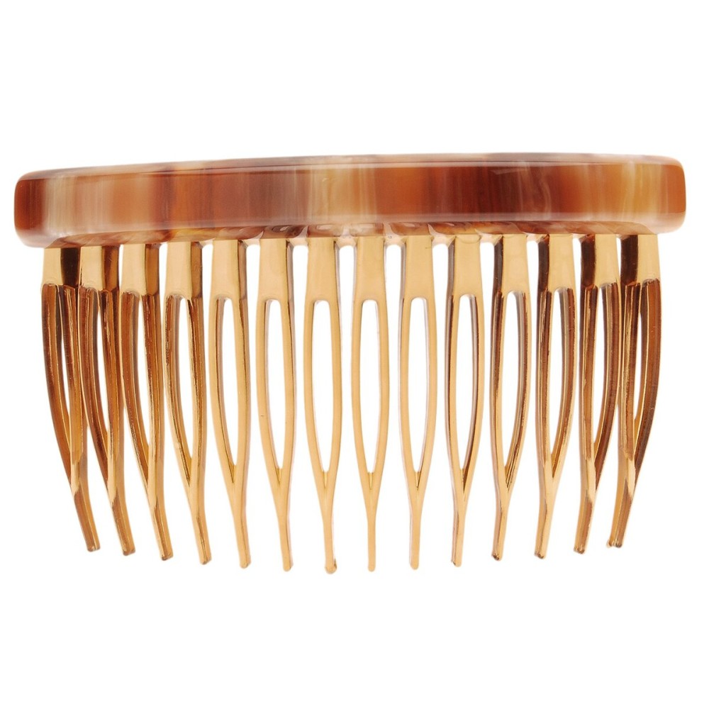 France Luxe Basic Side Comb - Caramel Horn France Luxe Basic Side Comb - Caramel Horn