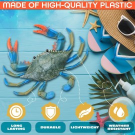 Crab Bath Toy - Realistic Blue Crab Toy 6.6 x 5.3 Inches, Durable and Lightweight, Colorful and Long-Lasting, Good for Tiki Bar Decoration, Aquarium, and as a Gift for Animal Figure Lovers