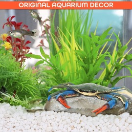 Crab Bath Toy - Realistic Blue Crab Toy 6.6 x 5.3 Inches, Durable and Lightweight, Colorful and Long-Lasting, Good for Tiki Bar Decoration, Aquarium, and as a Gift for Animal Figure Lovers