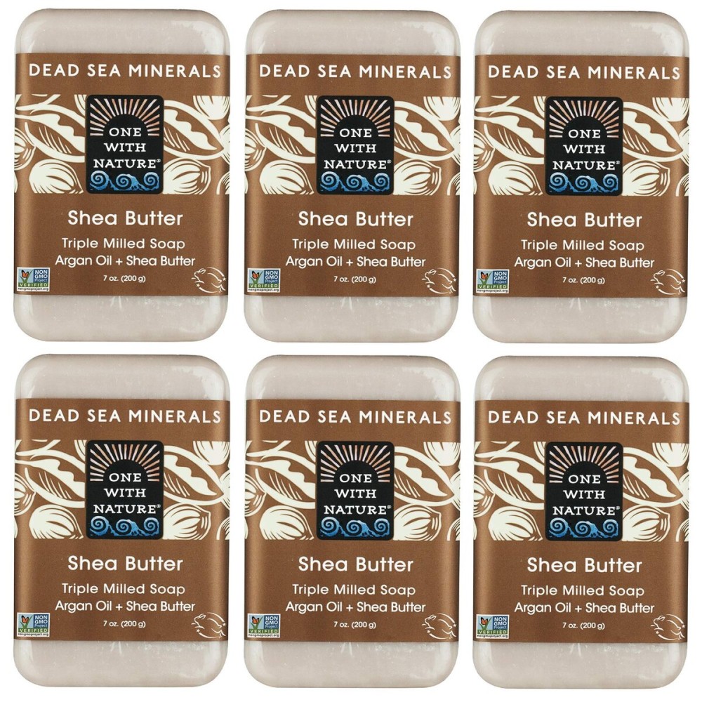 One With Nature Shea Butter Dead Sea Mineral Soap, 7 Ounce Bars (Pack of 6)