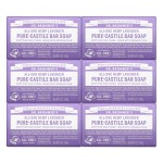 Dr. Bronner\'s - Pure-Castile Bar Soap (Lavender, 5 ounce, 6-Pack) - Made with Organic Oils, For Face, Body and Hair, Gentle and Moisturizing, Biodegradable, Vegan, Cruelty-free, Non-GMO
