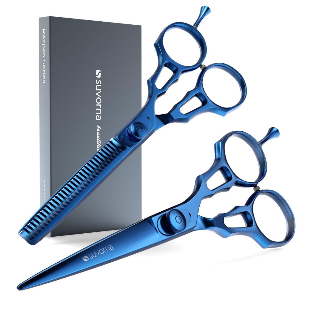 Suvorna Hair Cutting Scissors Professional with Thinning Shears for Hair | 2 Pcs Hair Shears | J2 Japanese Stainless Steel Professional Hair Scissors | 5.5 Hair Shear Professional.