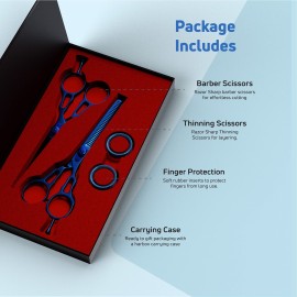 Suvorna Hair Cutting Scissors Professional with Thinning Shears for Hair | 2 Pcs Hair Shears | J2 Japanese Stainless Steel Professional Hair Scissors | 5.5 Hair Shear Professional.