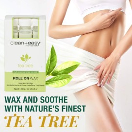 Clean + Easy Large Tea Tree Creme Wax Refill For Facial And Body Hair Removal - 3 pack Clean + Easy Large Tea Tree Creme Wax Refill For Facial And Body Hair Removal - 3 pack