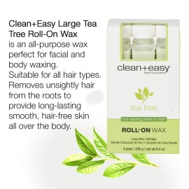 Clean + Easy Large Tea Tree Creme Wax Refill For Facial And Body Hair Removal - 3 pack Clean + Easy Large Tea Tree Creme Wax Refill For Facial And Body Hair Removal - 3 pack