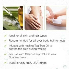 Clean + Easy Large Tea Tree Creme Wax Refill For Facial And Body Hair Removal - 3 pack Clean + Easy Large Tea Tree Creme Wax Refill For Facial And Body Hair Removal - 3 pack