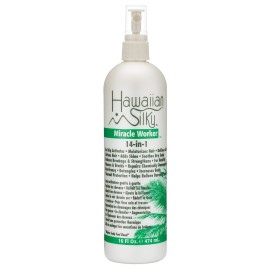 Hawaiian Silky 14-In-1 Leave In Keratin Oil Frizz-Free 16 oz Treatment - Jojoba Oil Enriched - Damaged Scalp Solution - for Color Treated Hair Men, Women and Kids