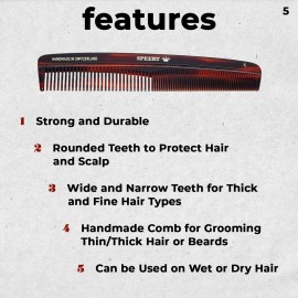 Speert 5 Handmade Wide Narrow Tooth Comb Tortoise Havana Acetate Thick Coarse Curly Thin Fine Straight Hair Detangling Parting Grooming Teasing Styling Hairdresser Barber Hairdressing Wet Dry Pocket Speert 5 Handmade Wide Narrow Tooth Comb Tortoise Havana Acetate Thick Coarse Curly Thin Fine Straight Hair Detangling Parting Grooming Teasing Styling Hairdresser Barber Hairdressing Wet Dry Pocket