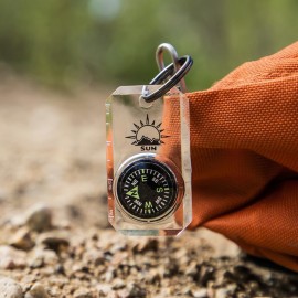 MiniComp - Zipperpull Mini Compass with Split Ring | Easy-to-Read Compass for Jacket, Parka, or Pack