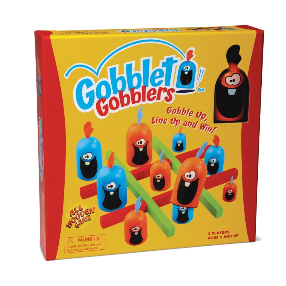 Gobblet Gobblers Fun Strategy Board Game - Award Winning Kids and Family Friendly Educational Board Game by Blue Orange Games- THE ORIGINAL GAME, All Wooden - 2 Players for Ages 5+