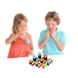 Gobblet Gobblers Fun Strategy Board Game - Award Winning Kids and Family Friendly Educational Board Game by Blue Orange Games- THE ORIGINAL GAME, All Wooden - 2 Players for Ages 5+