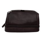 Piel Leather U Frame Utility Kit with Zip Bottom, Chocolate, One Size